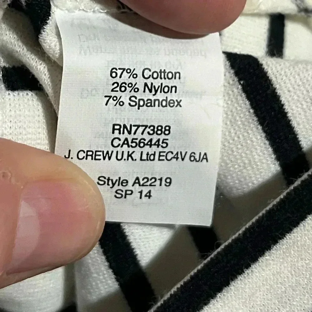 J.Crew jeweled neck sleeveless striped top XS